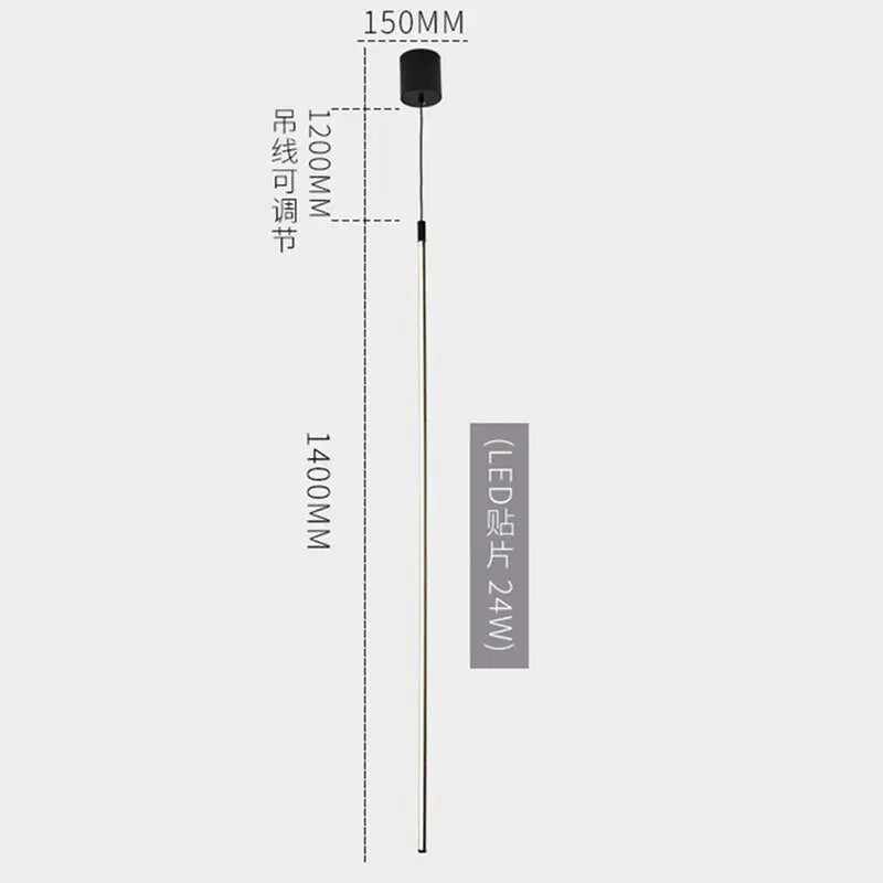 Remote Nordic Minimalist Modern Wall Lamp - Vertical pendant 24w / Remote control - Lamps