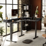 Reversible L-shaped with Upper Drawer - Desk > Standing Desk > L Shaped Standing Desk
