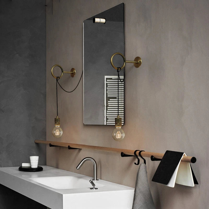 Lámpara LED colgante de pared con forma de anillo