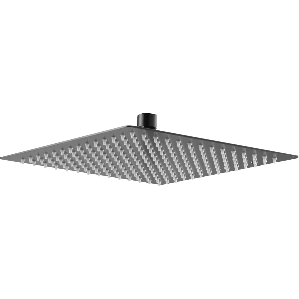 Square black gun metal shower head modern design 25x25cm bathroom fixture