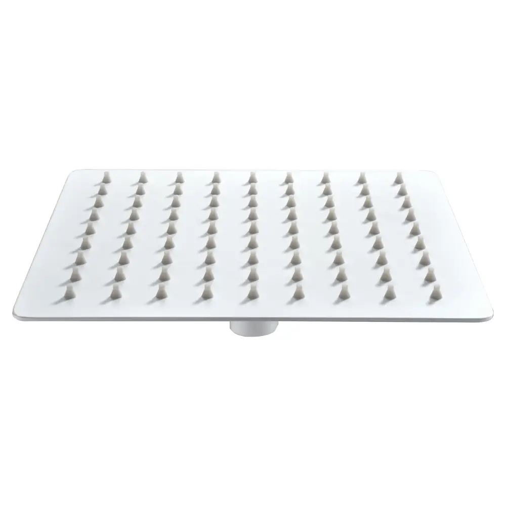 Square matte white modern shower head 25x25 cm bathroom rociador