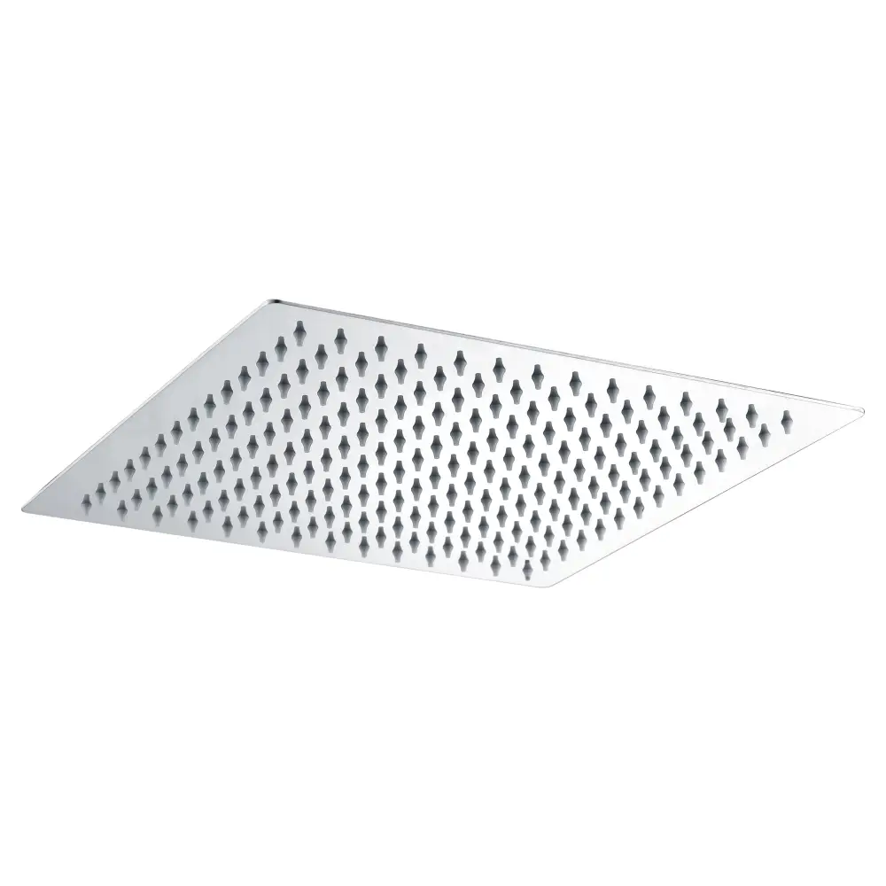 Chrome square rainfall shower head 30x30 with sleek modern design