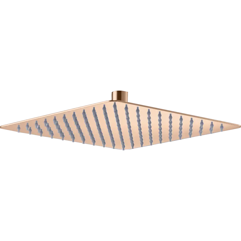 Rose gold square shower head 30x30cm modern bathroom fixture closeup
