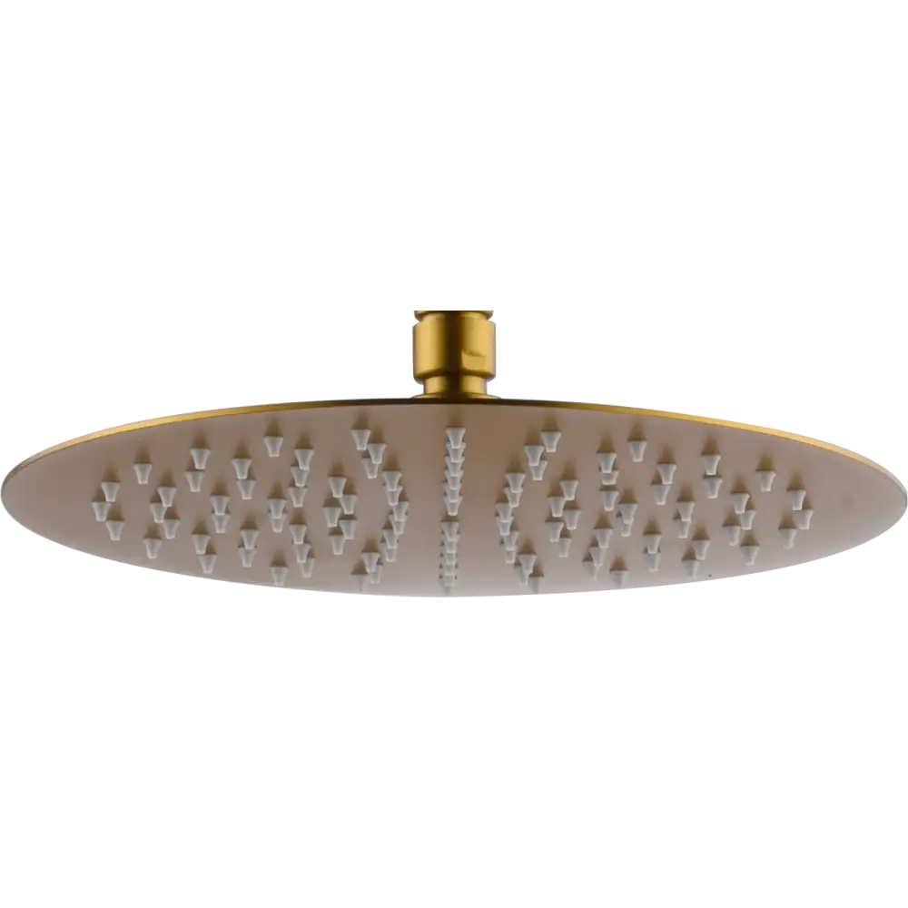 Round brushed gold shower head 20cm diameter bathroom fixture