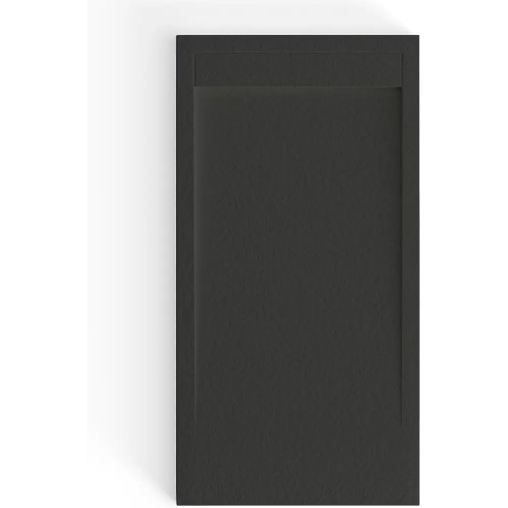 Saona Black Shower Tray with Hidden Drain Slate Texture - Platos de ducha