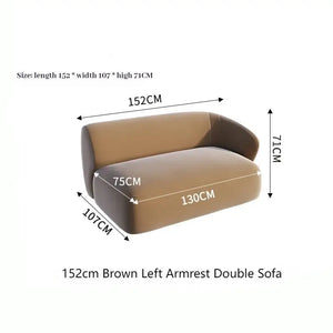 Sectional Minimalist Curved Modular Table Sofa Set - Brown - 152 cm - Left arm - Compressed Sofa