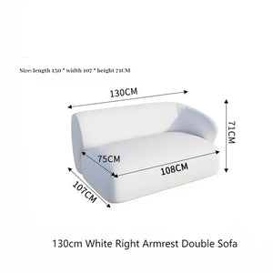 Sectional Minimalist Curved Modular Table Sofa Set - White - 130 cm - Left arm - Compressed Sofa