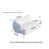 Sectional Minimalist Curved Modular Table Sofa Set - White - 152 cm - Right arm - Compressed Sofa