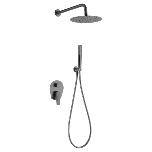 Set Shower Single-Handle Concealed Delos Black Gun | IMEX - Shower Set