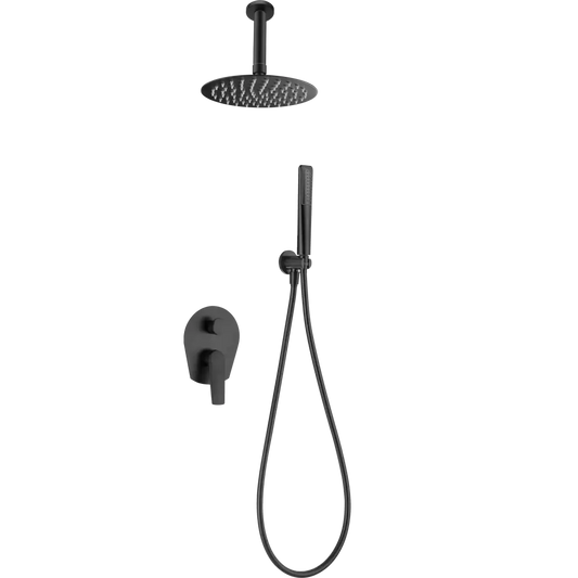 Set Shower Single-Handle Concealed Paros Black Mat | IMEX - Shower Set