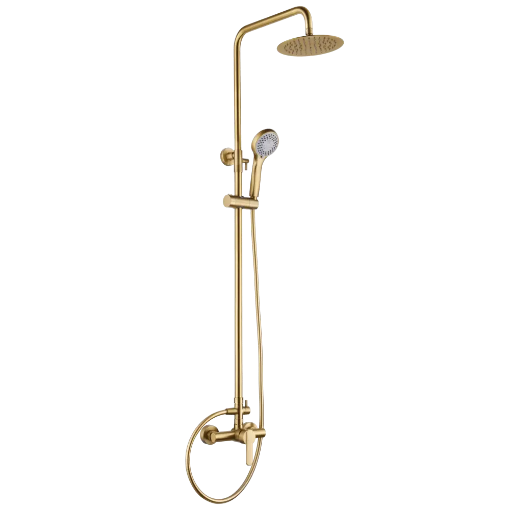 Set Shower Single-Handle Rome Brushed Gold | IMEX - Shower Set