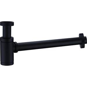 Round Matte Black Bathroom Siphon Modern Design, main product view