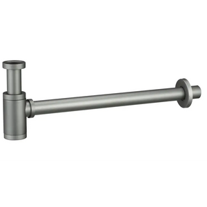 Matte Gray Round Siphon Trap Modern Bathroom, main product view
