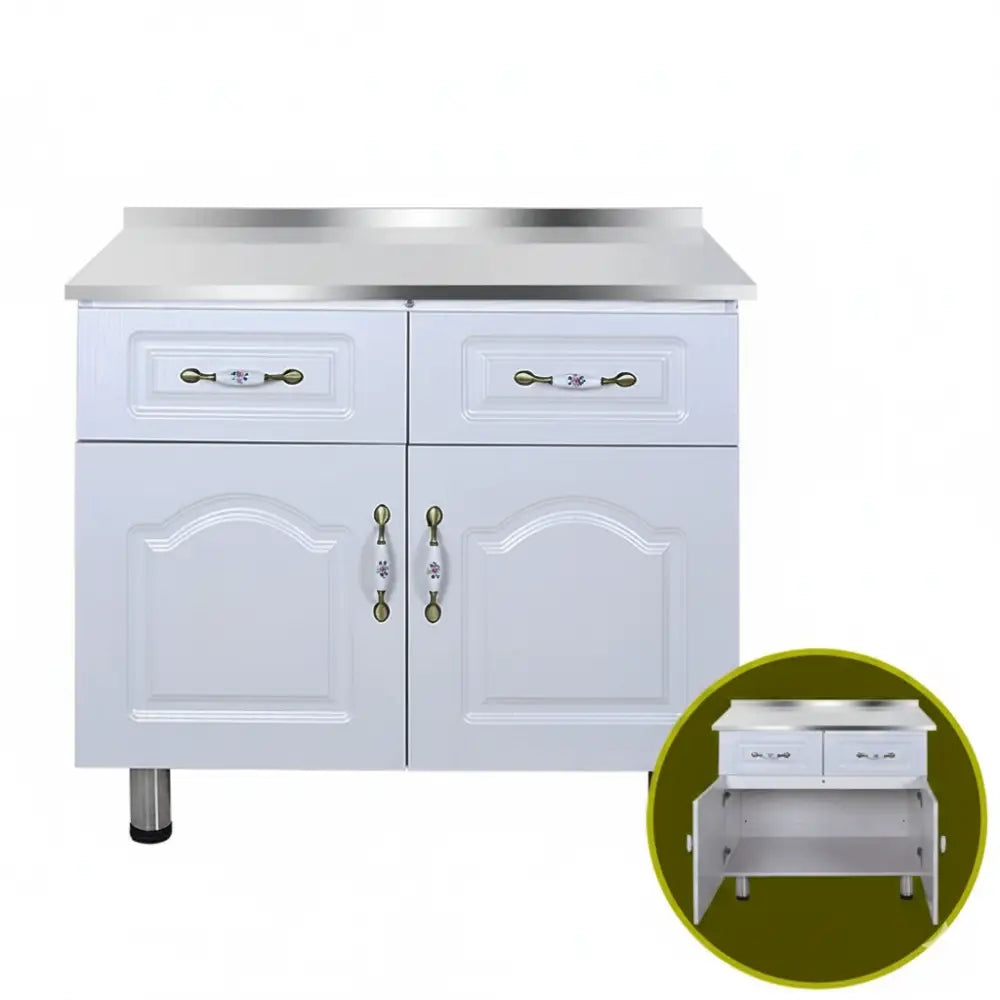 Simple Stainless Steel Wall Kitchen Cabinet - 100cm three-door plane - Kitchen cabinets