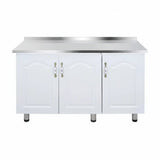 Simple Stainless Steel Wall Kitchen Cabinet - 100cm three-door single basin - Kitchen cabinets