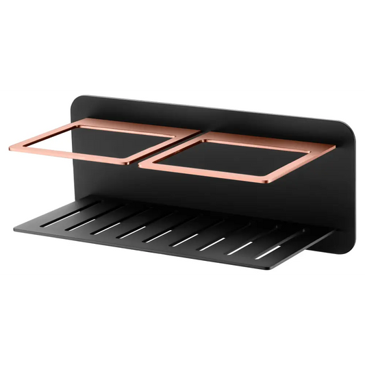 Soap Rack Frontal Iman Black Rose Gold | IMEX - Bathroom Accessory