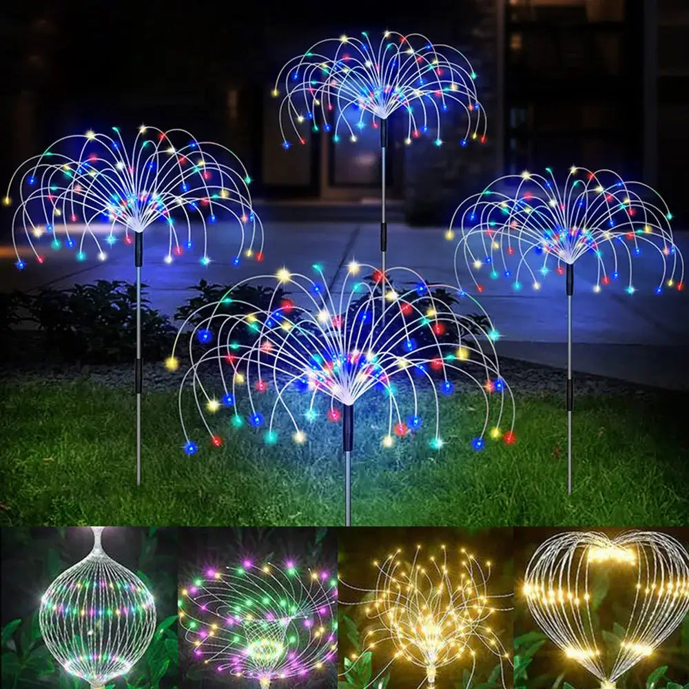 Solar LED Fireworks Lawn Lights - Floor Lamp