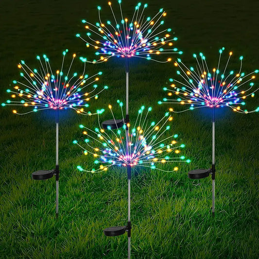 Solar LED Fireworks Lawn Lights - Floor Lamp