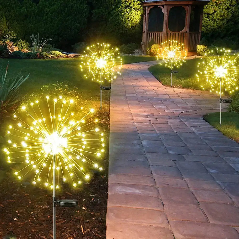 Solar LED Fireworks Lawn Lights - Floor Lamp