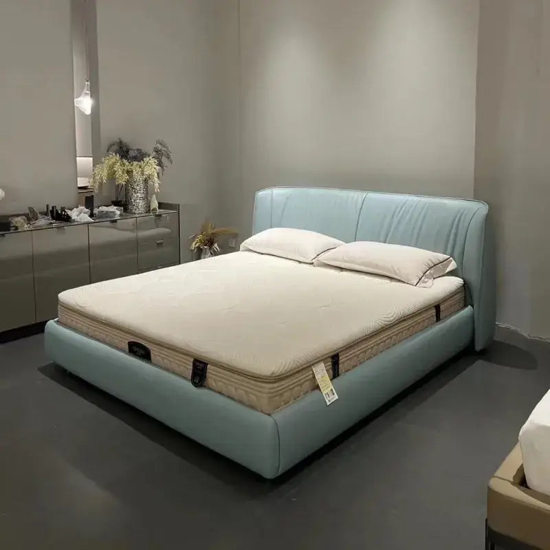 leather master bedroom high-end design bed modern