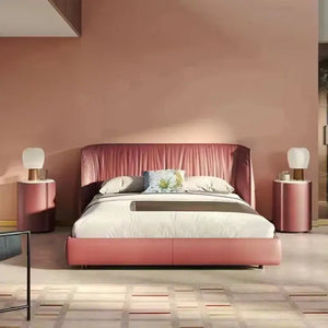 leather master bedroom high-end design bed modern