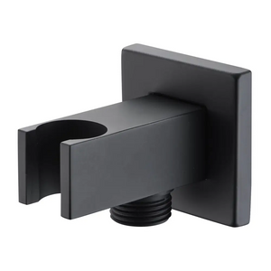 Matte Black Square Shower Handle Holder with Water Outlet, main product view