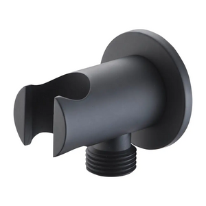 Round Matte Black Shower Handle Holder with Water Outlet, main product view