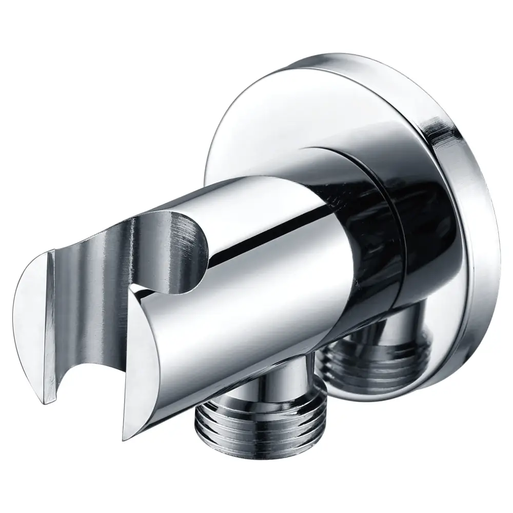 Chrome round shower handle holder with water outlet for shower set