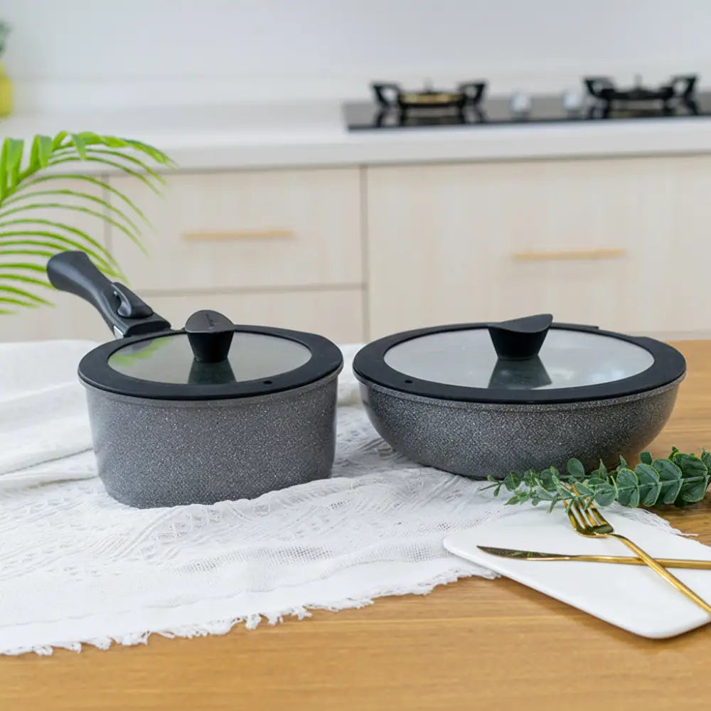 Ceramic Non-Stick Cookware Set with Detachable Handles and Silicone Lids - view 12