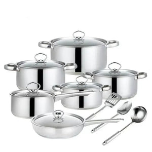 15-Piece Stainless Steel Cookware Set with Double Bottom - view 3