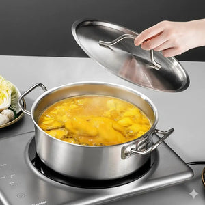 Stainless Steel Induction Glass Lid Thick Soup Pot - Cookware set