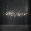 Stainless Steel Modern Luxury LED Ceiling Chandelier - Chrome-colored lamp / L100cm / Warm light 3000K - Lamps
