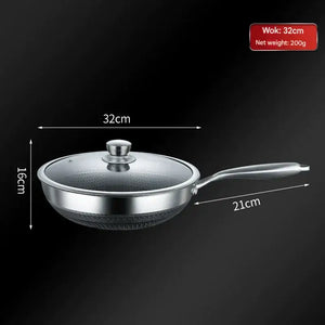 Stainless Steel Non Stick Frying Pan Cookware Pot Set - Cookware set