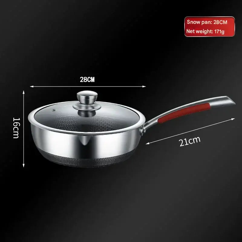 Stainless Steel Non Stick Frying Pan Cookware Pot Set - 28cm snow pan - Cookware set