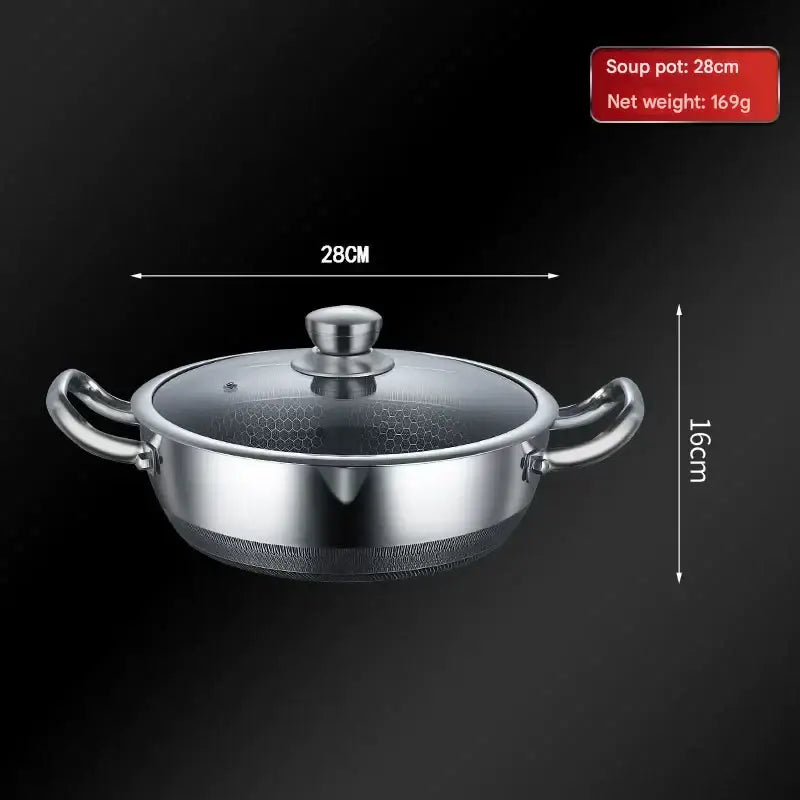 Stainless Steel Non Stick Frying Pan Cookware Pot Set - 28cm soup pot - Cookware set