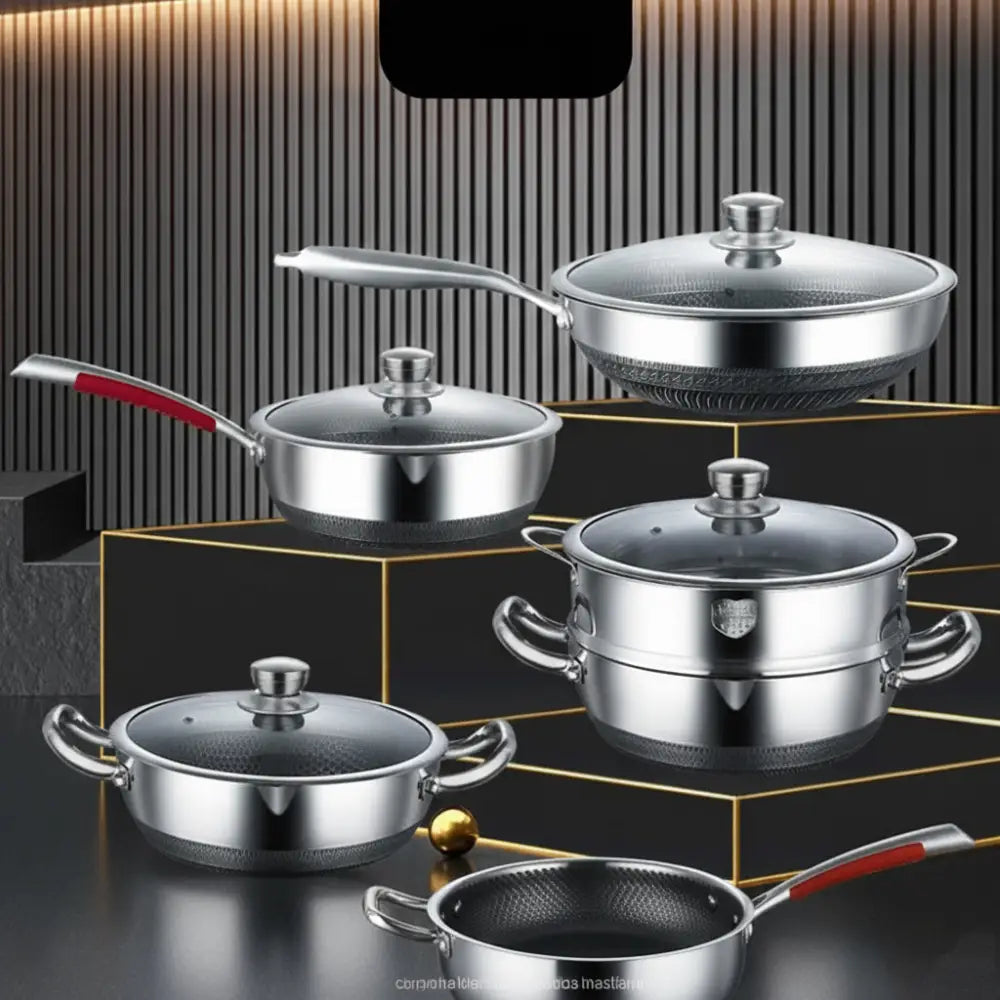 Stainless Steel Non Stick Frying Pan Cookware Pot Set - Cookware set