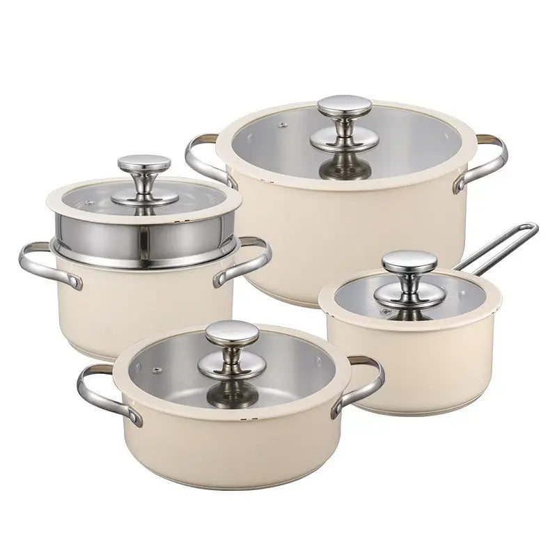 4-Piece Stainless Steel Pot Set with Glass Steamer Lid - view 6