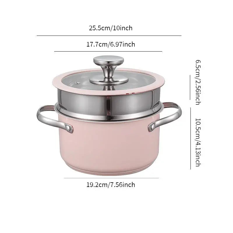 4-Piece Stainless Steel Pot Set with Glass Steamer Lid - view 14