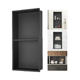 Stainless Steel Wall Inserted Double Shelves Storage
