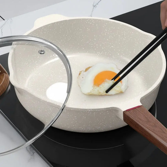 Stone Non Stick Glass Lid Frying Pan - Cookware set