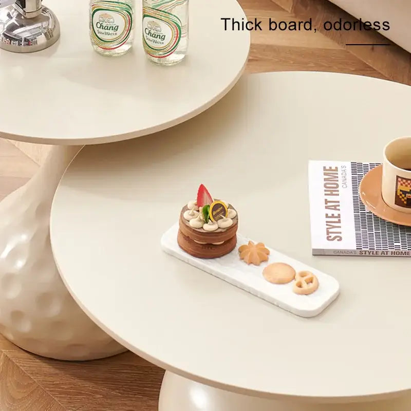 Stylish Round Modern Minimalist Center Side Coffee Table - Multifunctional coffee table