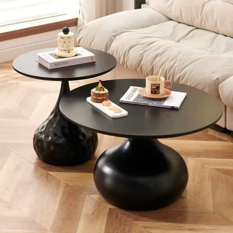 Stylish Round Modern Minimalist Center Side Coffee Table - Multifunctional coffee table