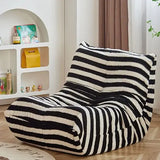 Suede Single Person Bean Bag Chair - Black White - Chair