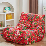 Suede Single Person Bean Bag Chair - Red Green - Chair