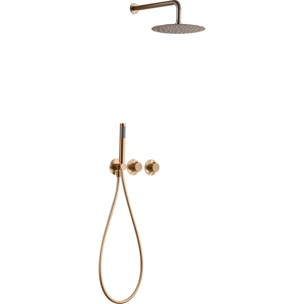 Conjunto Ducha Termostático Empotrado Assen Oro Rosa Cepillado - Shower Set