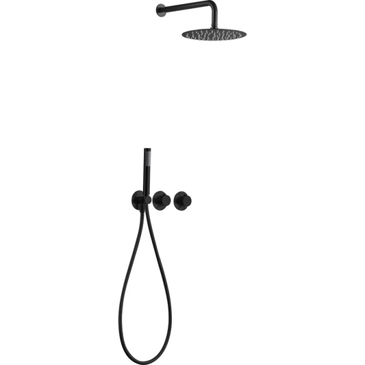 Conjunto Ducha Termostático Empotrado Assen Negro Mate - Shower Set