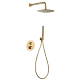 Thermostatic Shower Set Concealed Genoa Brushed Gold | IMEX - Shower Set