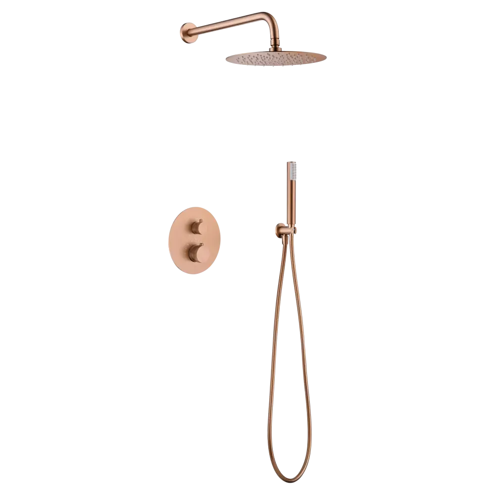 Thermostatic Shower Set Concealed Line Brushed Rose | IMEX - Shower Set