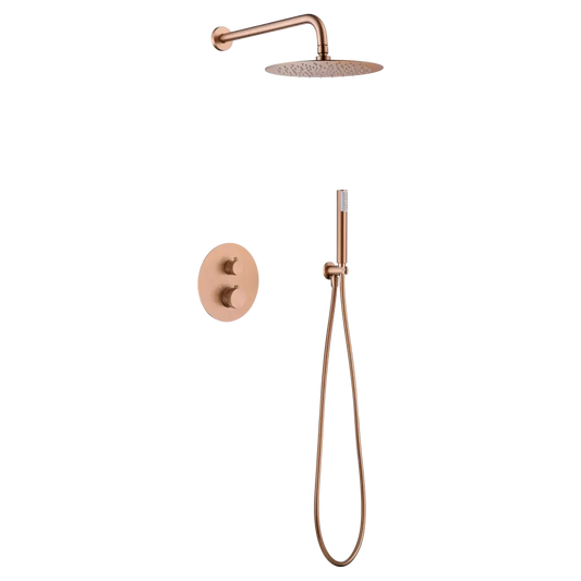 Thermostatic Shower Set Concealed Line Brushed Rose | IMEX - Shower Set