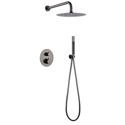 Thermostatic Shower Set Concealed Monza Black Gun | IMEX - Shower Set
